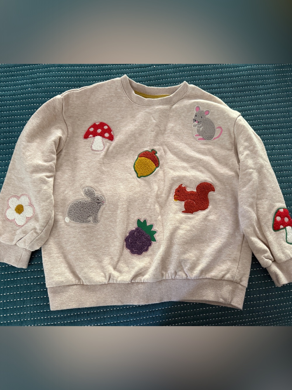 Boden Kids' Embroidered Patch Sweatshirt